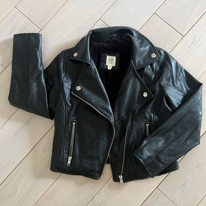 GAP Girls size M faux leather motor jacket